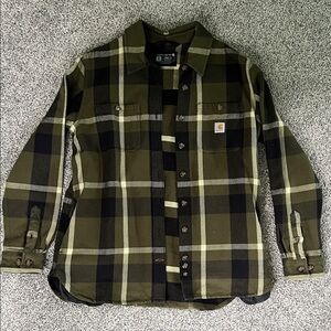 Carhartt Olive and Black Checkered Shacket